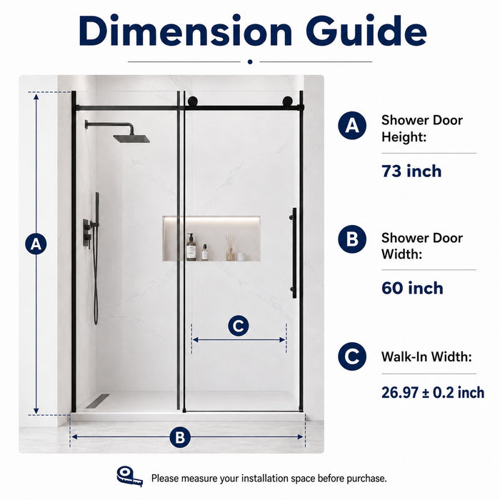 Frameless Shower Door With Soft Closing