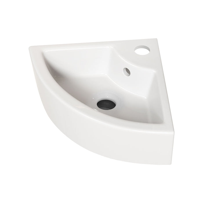 Triangle Corner Sink For Bathroom - Milk White