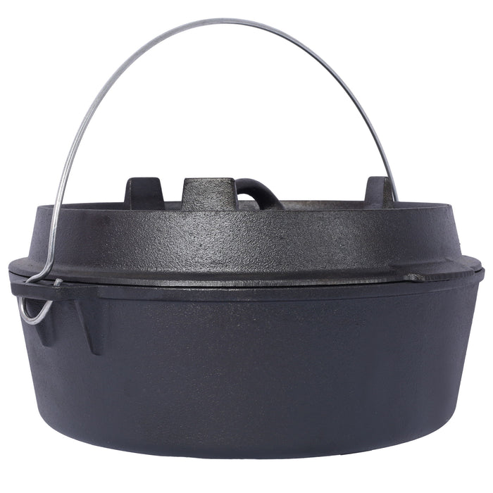 Pre-Seasoned Cast Dutch Oven With Skillet Lid And Pot Rack
