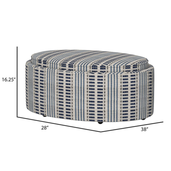 Casey - Ottoman With Tray - Old Town Stripe
