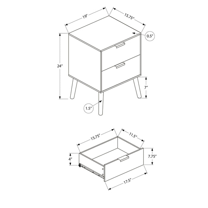 Accent Table With Storage Drawers - Brown