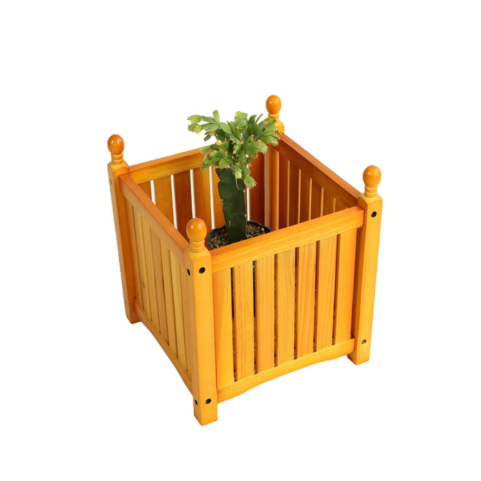 Square Outdoor Flower And Herb Pot - Teak