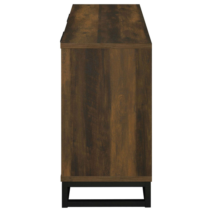 Thurston - 4 Door Accent Cabinet Carved Doors - Dark Brown
