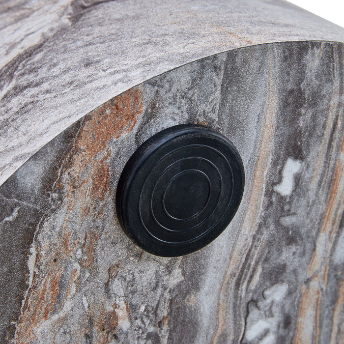 Simple Marble Textured Cylindrical Coffee Table Material - Gray