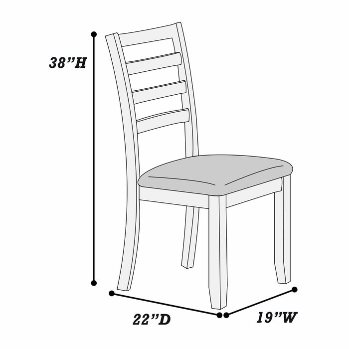 Ladder Back Design Dining Chairs (Set of 2) - Walnut