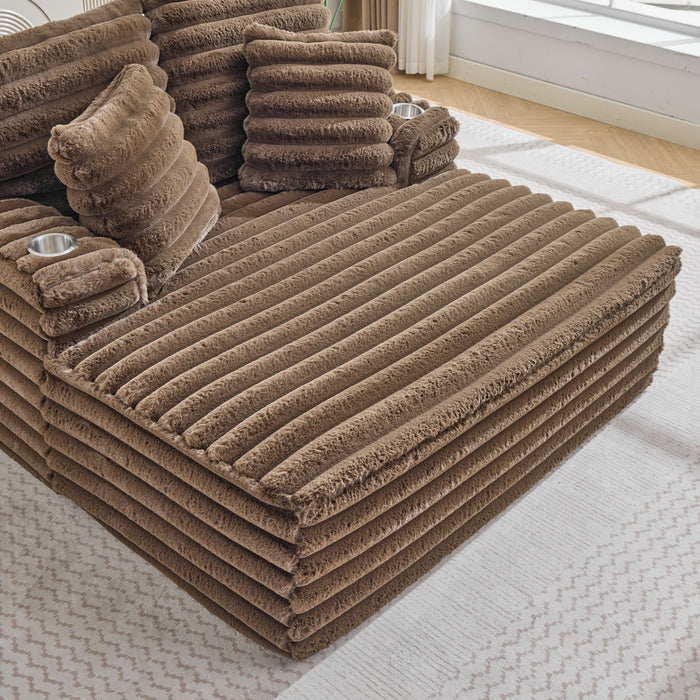 Oversized Chaise Lounge Chair Indoor With Pillows For Living Room
