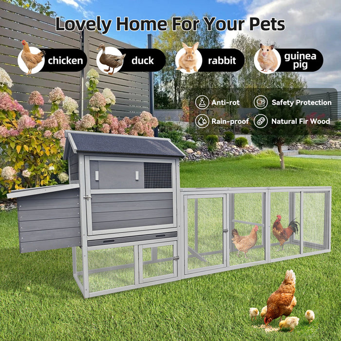 Large Outdoor Hen House With Run And Nesting Box Poultry Cage