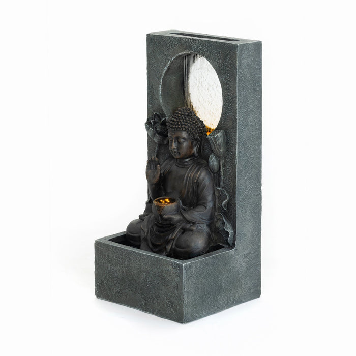 Zen - Outdoor Buddha Waterfall Fountain - Black