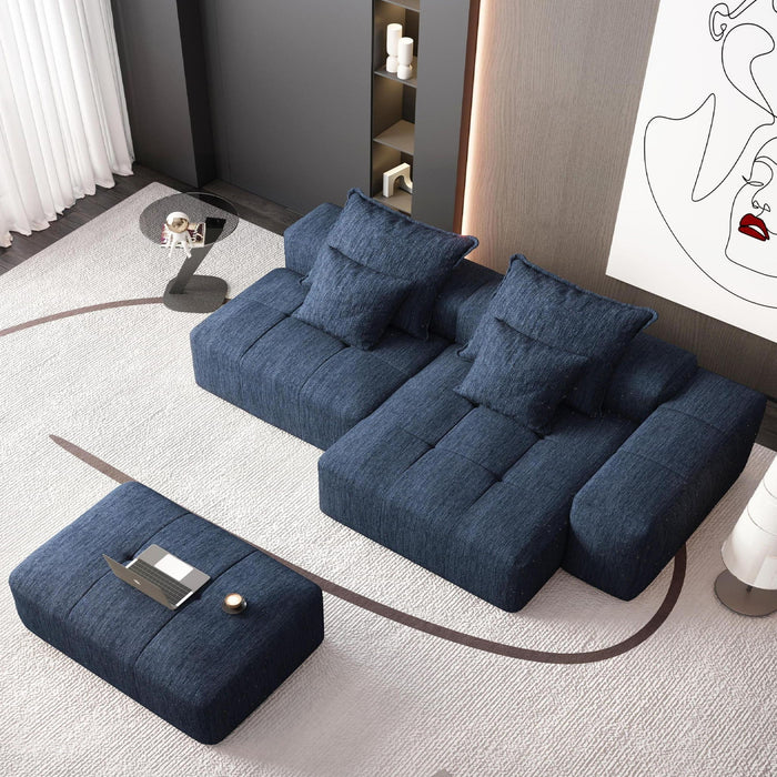 Modern Oversized Diy Combination Modular Sectional Sofa & Pillows