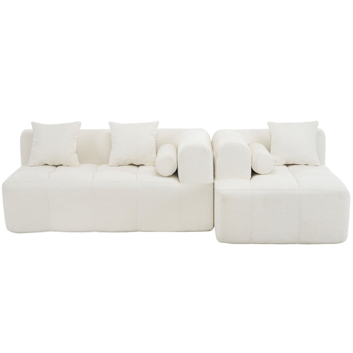 Sectional Free Combined Sofa With 2 Side Pockets