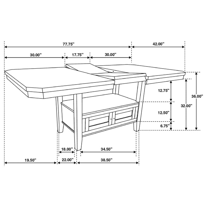 Prentiss - Extension Counter Dining Table - Cappuccino