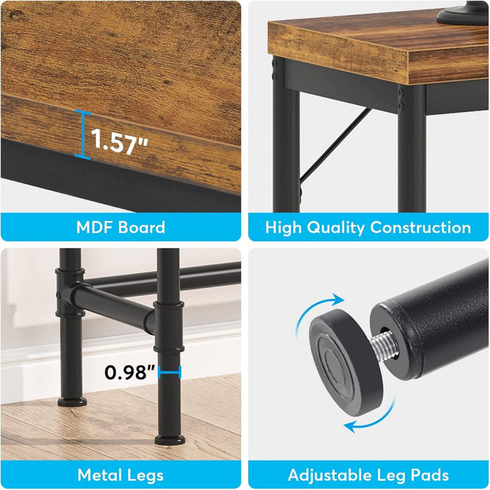 Tribesigns - Extra Long Console Table - Brown / Black