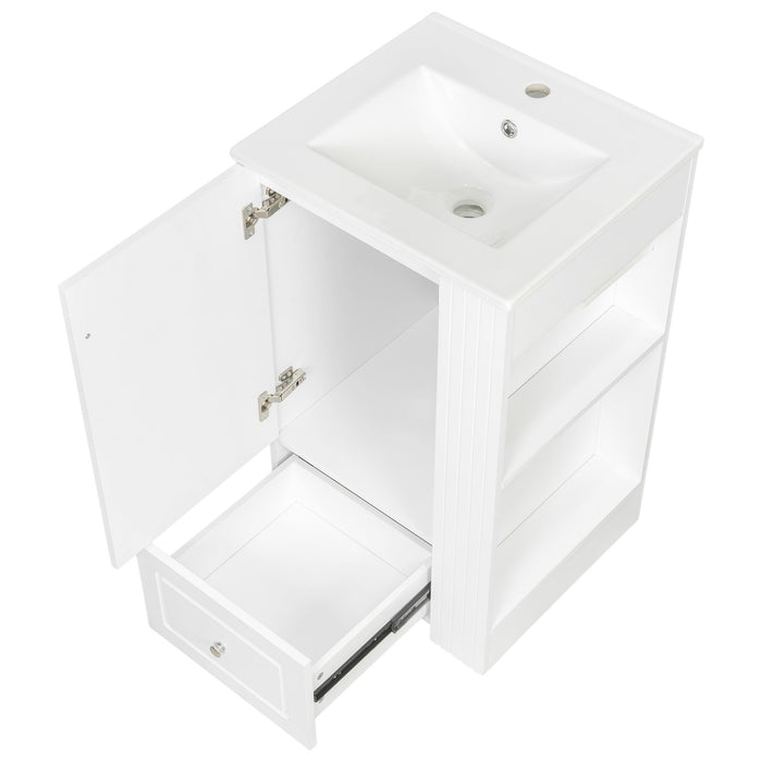 Modern Freestanding Bathroom Vanity With Sink, Soft-Close Drawer, Towel Bar