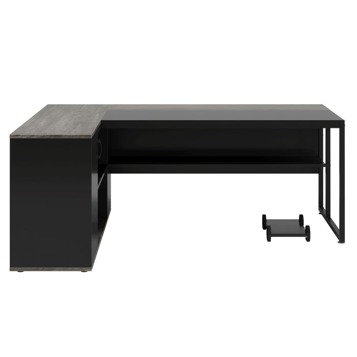 L-Shaped Executive Desk With Cabinet Storage