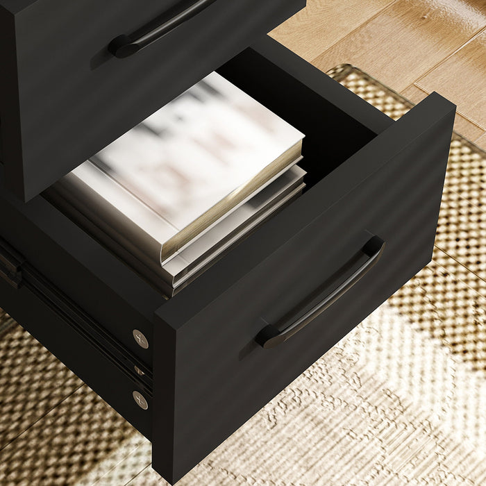Computer Desk With 4 In 1 Socket & 3 Drawers, 4 Tier Shelves