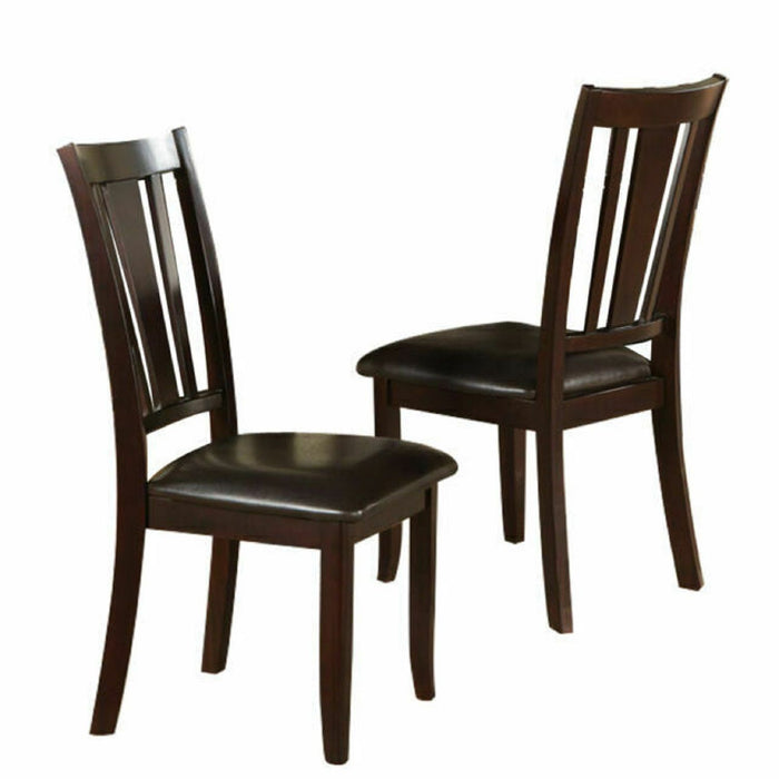 7 Piece Set, Dining Table With Butterfly Leaf And 6 Side Chairs - Espresso