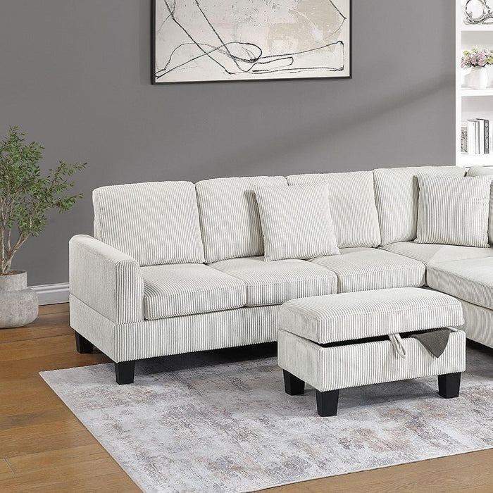 Sectional Sofa With Storage Ottoman And Pillows