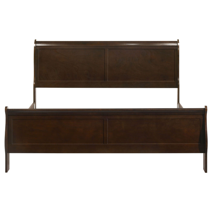 Graffenstaden - Eastern King Sleigh Bed With Curved Headboard And Footboard - Cappuccino