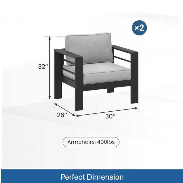 Outdoor Patio Set, All-Weather With Thick Cushions