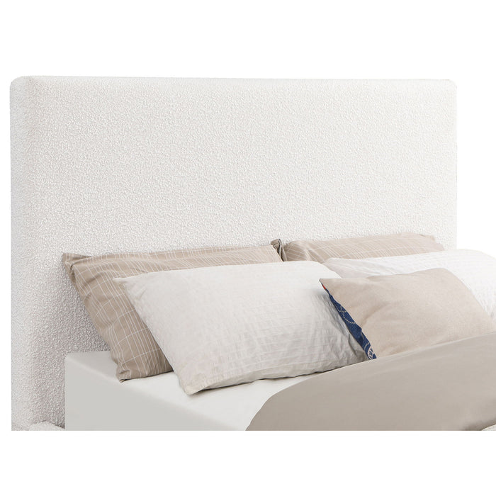 Talbot - Eastern King Platform Bed With Elevated Headboard - Cream