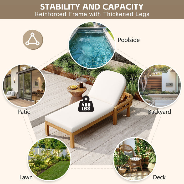 Outdoor Chaise Lounge With 5 Position Adjustable Backrest (Set of 2)