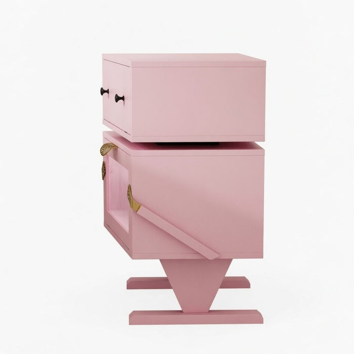 Robot LED Nightstand With 360° Rotating Drawer