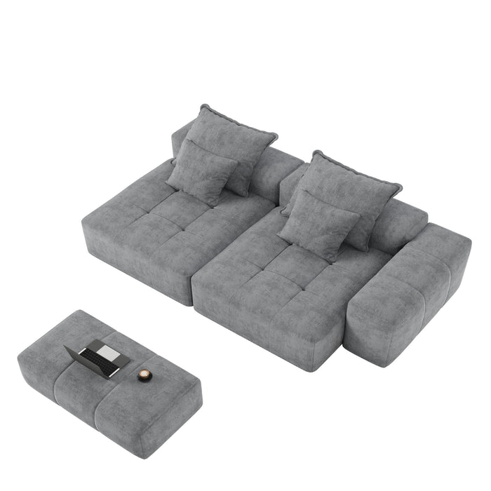 Modern Oversized, Modular Sectional Sofa With Pillows