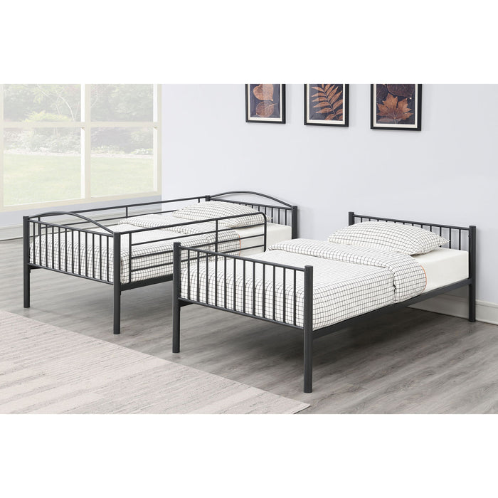 Anson - Twin Over Twin Bunk Bed And - Gunmetal