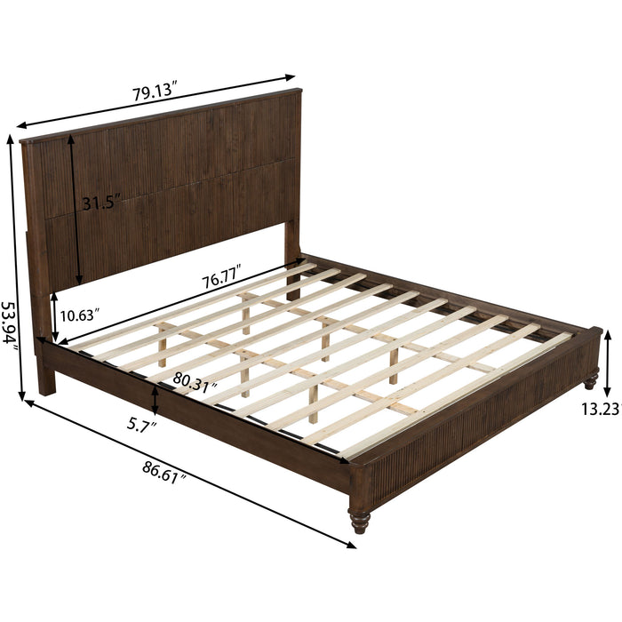 Platform Bed Frame & Tall Headboard