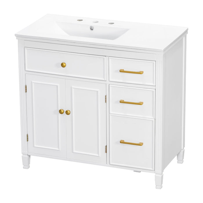 Bathroom Vanity With Sink Top, 3 Soft Closing Drawers