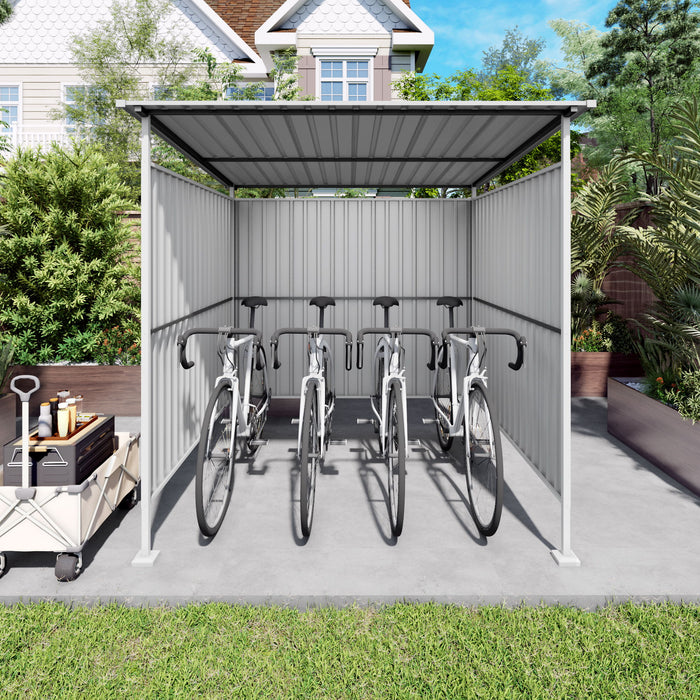 Outdoor Pergola, Bike Storage Shed, Grill Gazebo For Patio - Gray