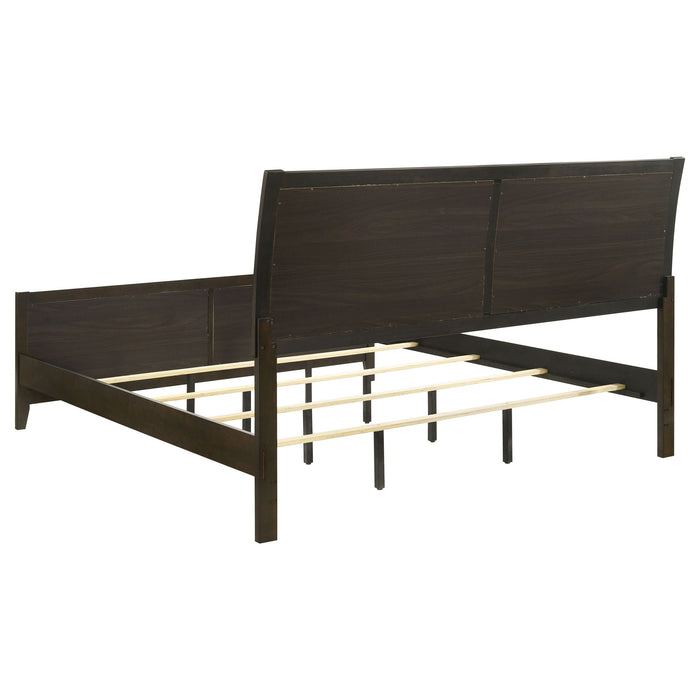 Clement - Upholstered Eastern King Bed - Dark Brown