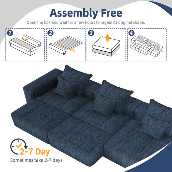 Modern Oversized Diy Combination Modular Sectional Sofa & Pillows
