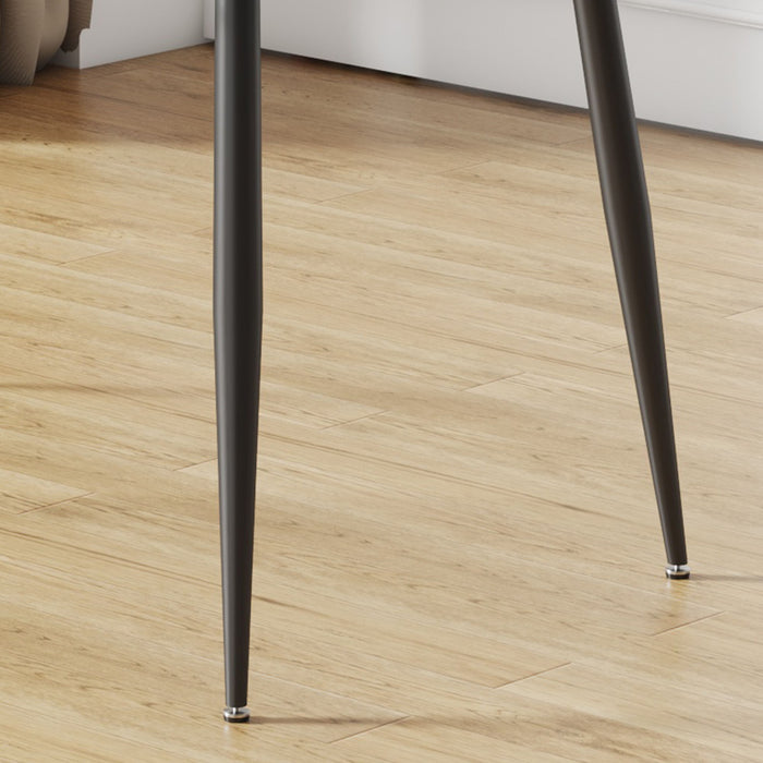 Modern Rectangular Glass Dining Table With Tempered Glass Top And Metal Legs For 4 - 6 People - Black / Transparent