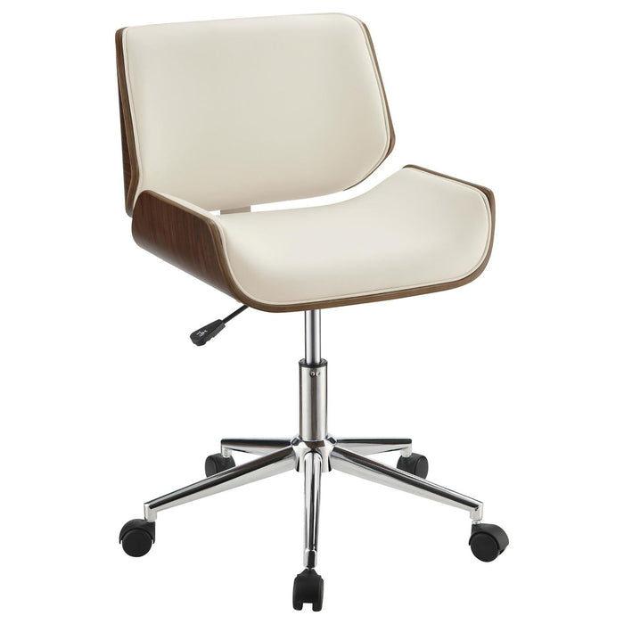 Ecru Swivel Office Chair Adjustable Height - Beige