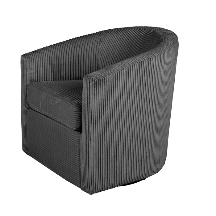 Swivel Accent Chair With U Backrest, Plush Cushion Living Room Furniture