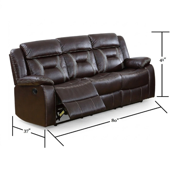 Modern Reclining Sofa With Pillow Arms And Headrest