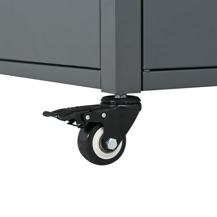 Foldable Outdoor Prep Station BBQ Cart With Trash Rack