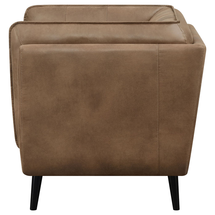 Maximillion - Tuxedo Arms Chair - Brown