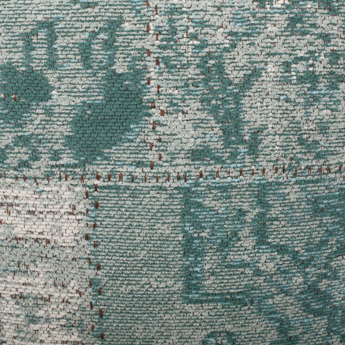 Ocean - Square Pouf Ottoman And Floor Cushion - Teal / Beige