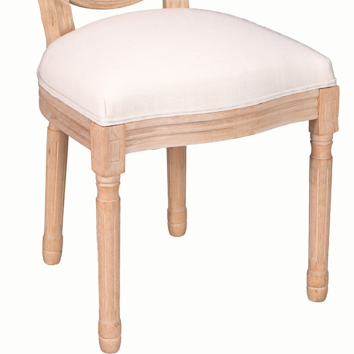 Dining Chairs, Upholstered With Round Back (Set of 2) - Beige