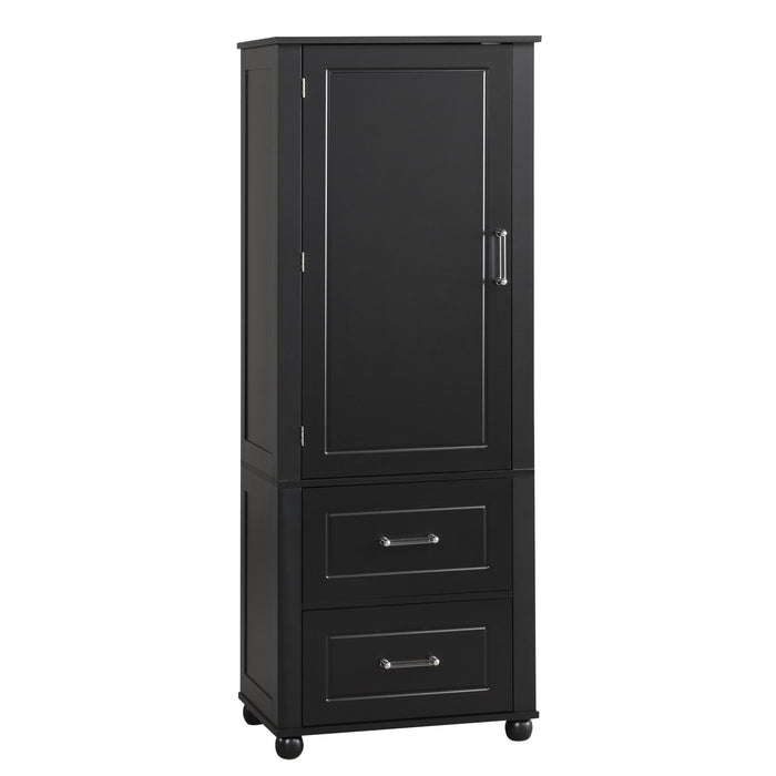 Tall Freestanding Bathroom Storage Cabinet With 2 Drawers And Adjustable Shelf