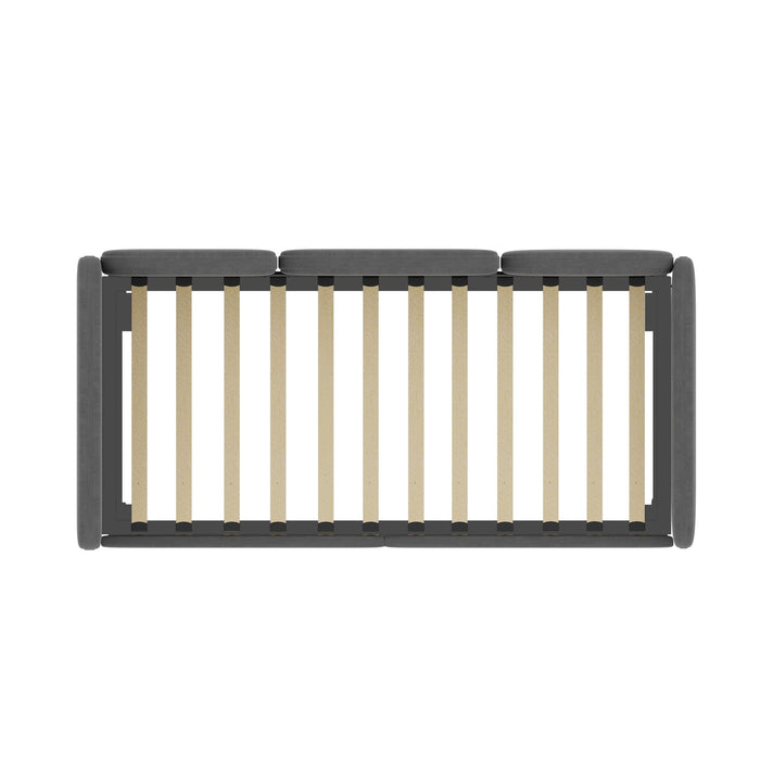 Modern Velvet Upholstered Daybed With Additional Bed Frame