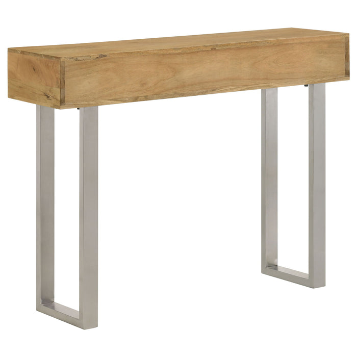 Harmony - 2 Drawer Table With Sled Base In Tones Accents - Natural