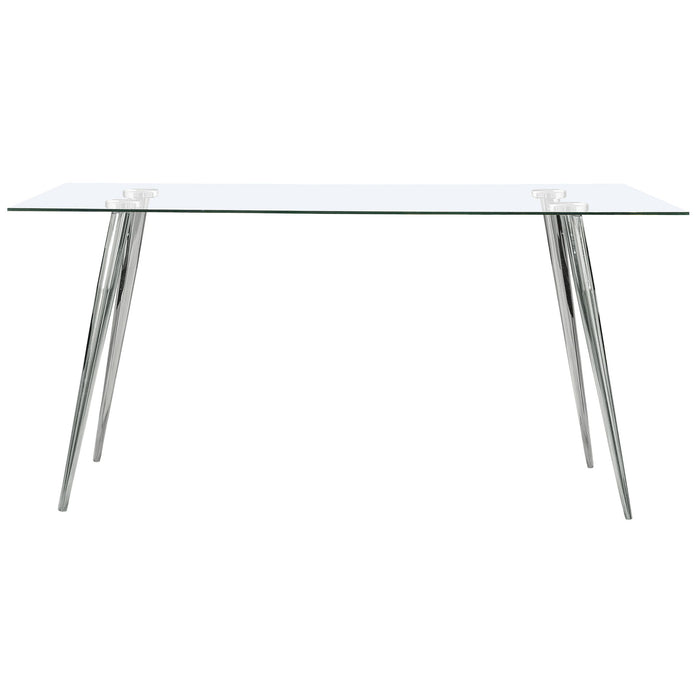 Vendas - Rectangular Glass Top Dining Table - Chrome