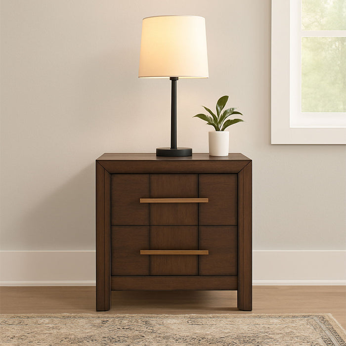 Kenzo - 2 Drawer Nightstand - Walnut