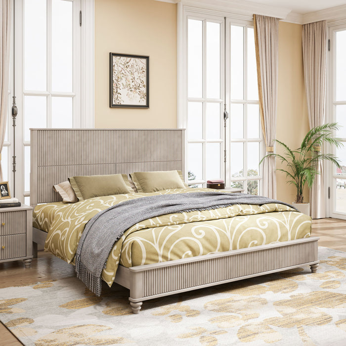 Platform Bed Frame With Tall Headboard