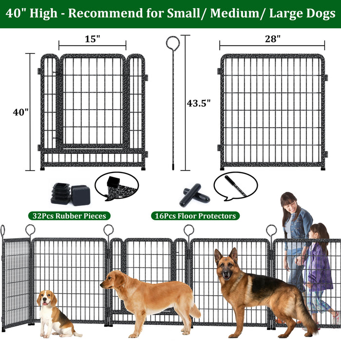 Heavy Duty Dog Playpen Outdoor 16 Piece Panels - Snow Leopard