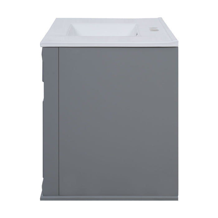 French Simple Style Wall Mounted Bathroom Cabinet With Sink