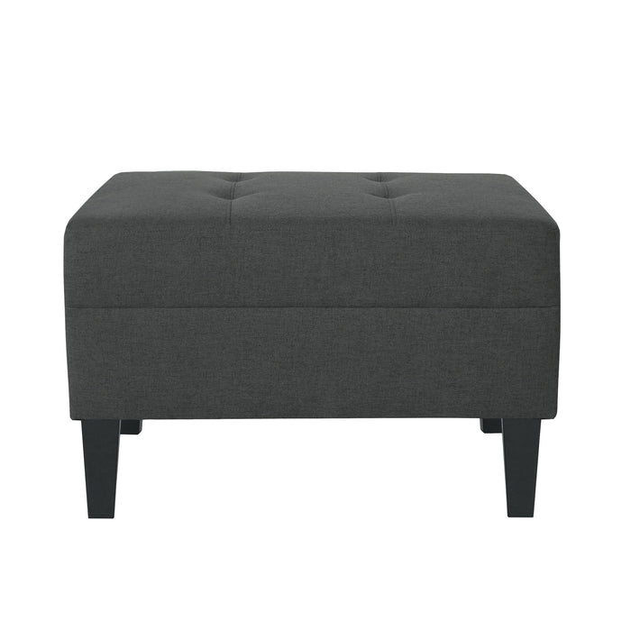 Ottoman With Birch Wood Legs And Cushioned Top For Comfort